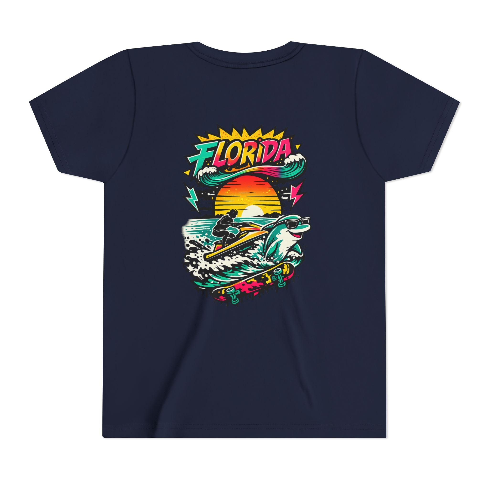 Florida Shark Surf Youth Tee - Kids' Beach Graphic T-Shirt