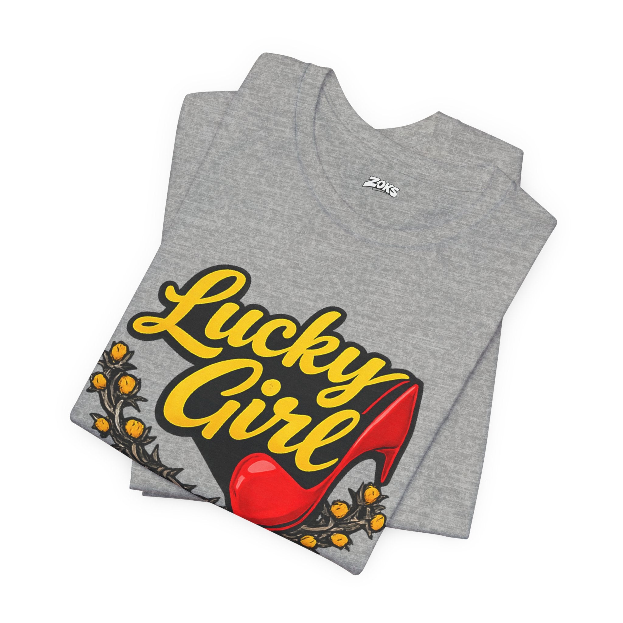 Lucky Girl Tee — Vintage Red Shoe Graphic T-Shirt