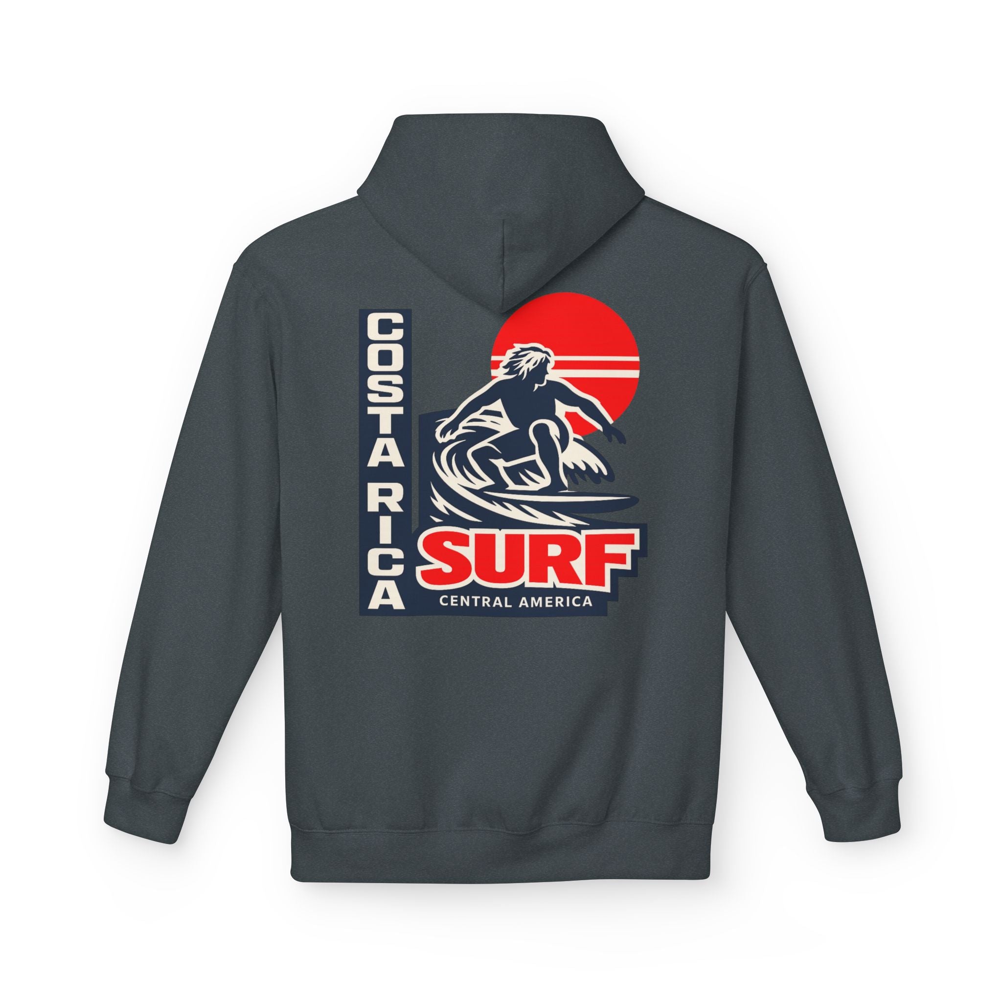 Costa Rica Surf Retro Hoodie — Vintage Surfer Graphic Pullover