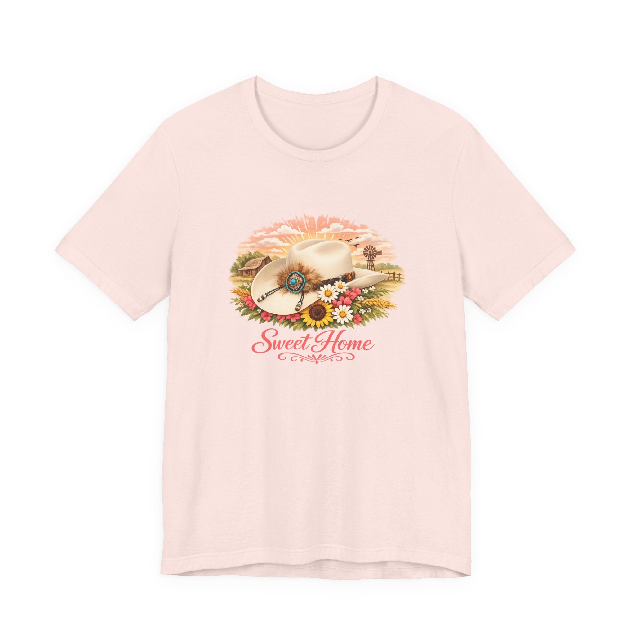 Sweet Home Floral Cowboy Hat Tee — Country Vintage Women's Graphic T-Shirt