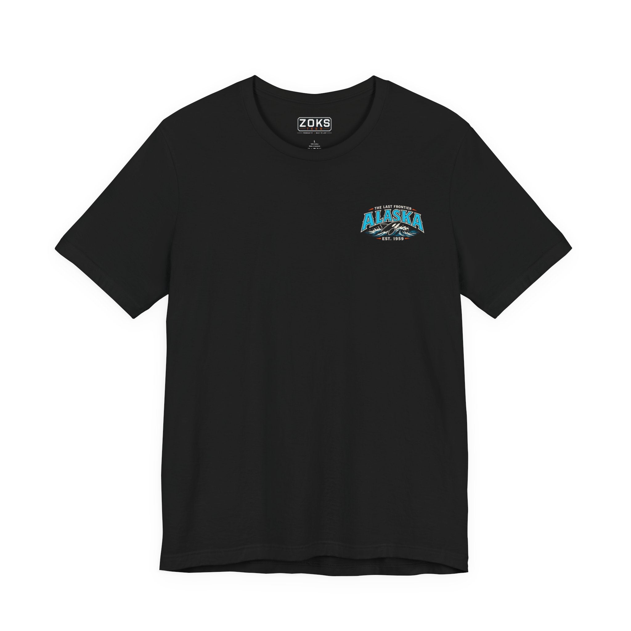 Alaska The Last Frontier T-Shirt – Orca Sunset Graphic Tee, Vintage Outdoor Travel Shirt, Nature Adventure Back Print Tee