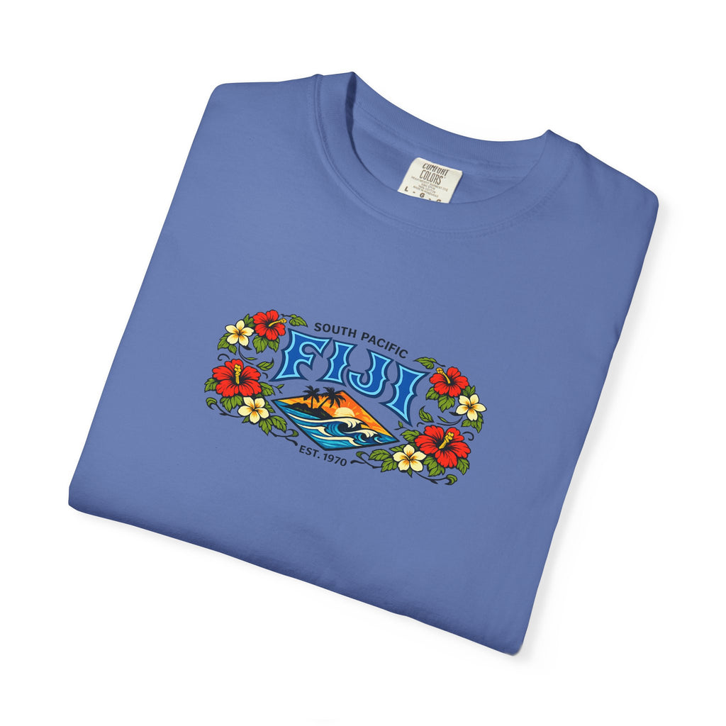 Fiji Floral Vacation T-Shirt — South Pacific Island Scenic Tee