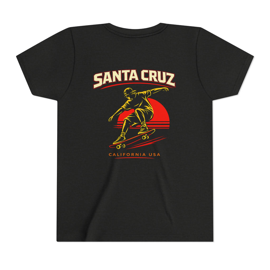 Youth Skateboard T-Shirt - 'Santa Cruz California USA' Retro Sunset Tee