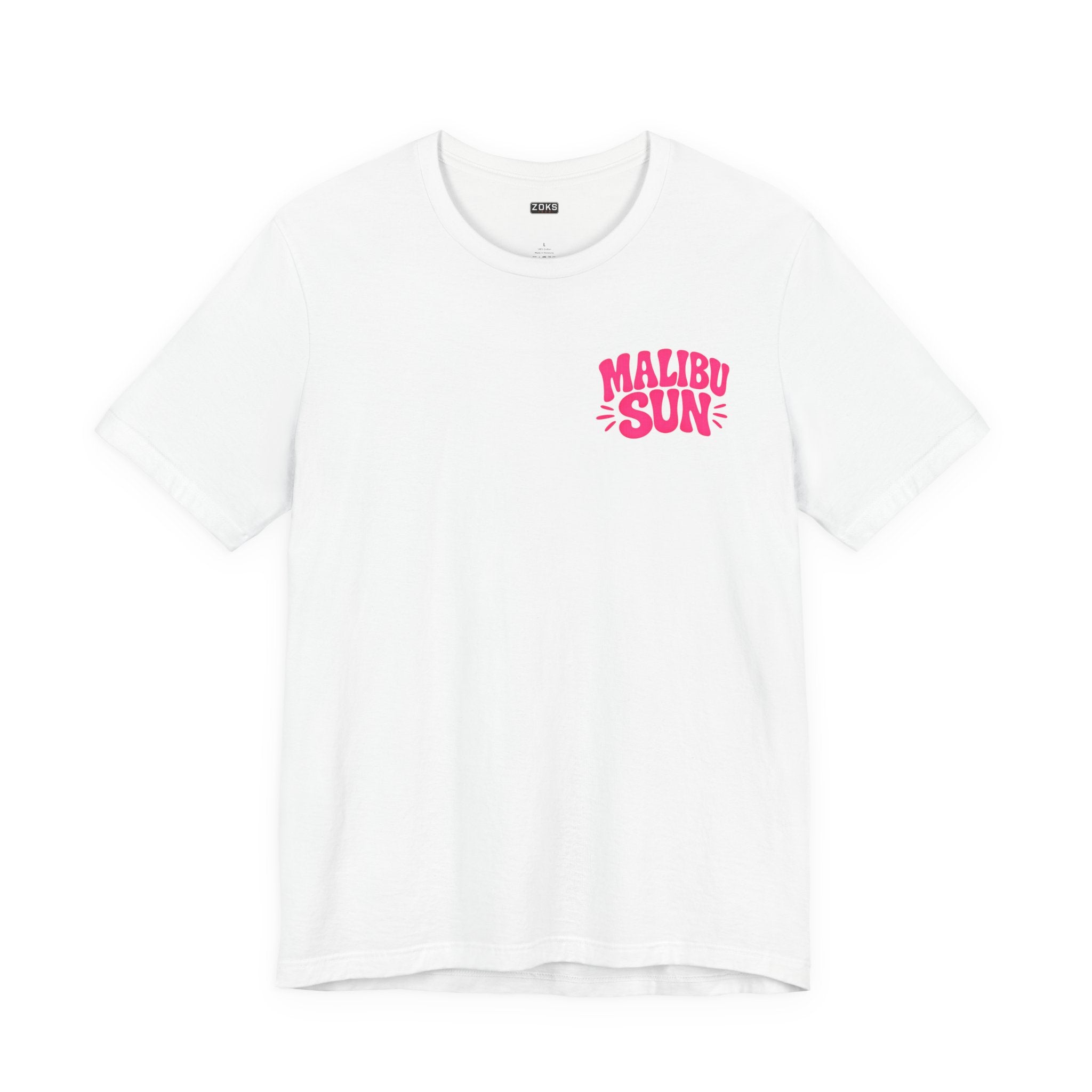 Malibu Sun Graphic Tee – Women's Soft Coastal Aesthetic Shirt, Summer Vacation Beach T-Shirt