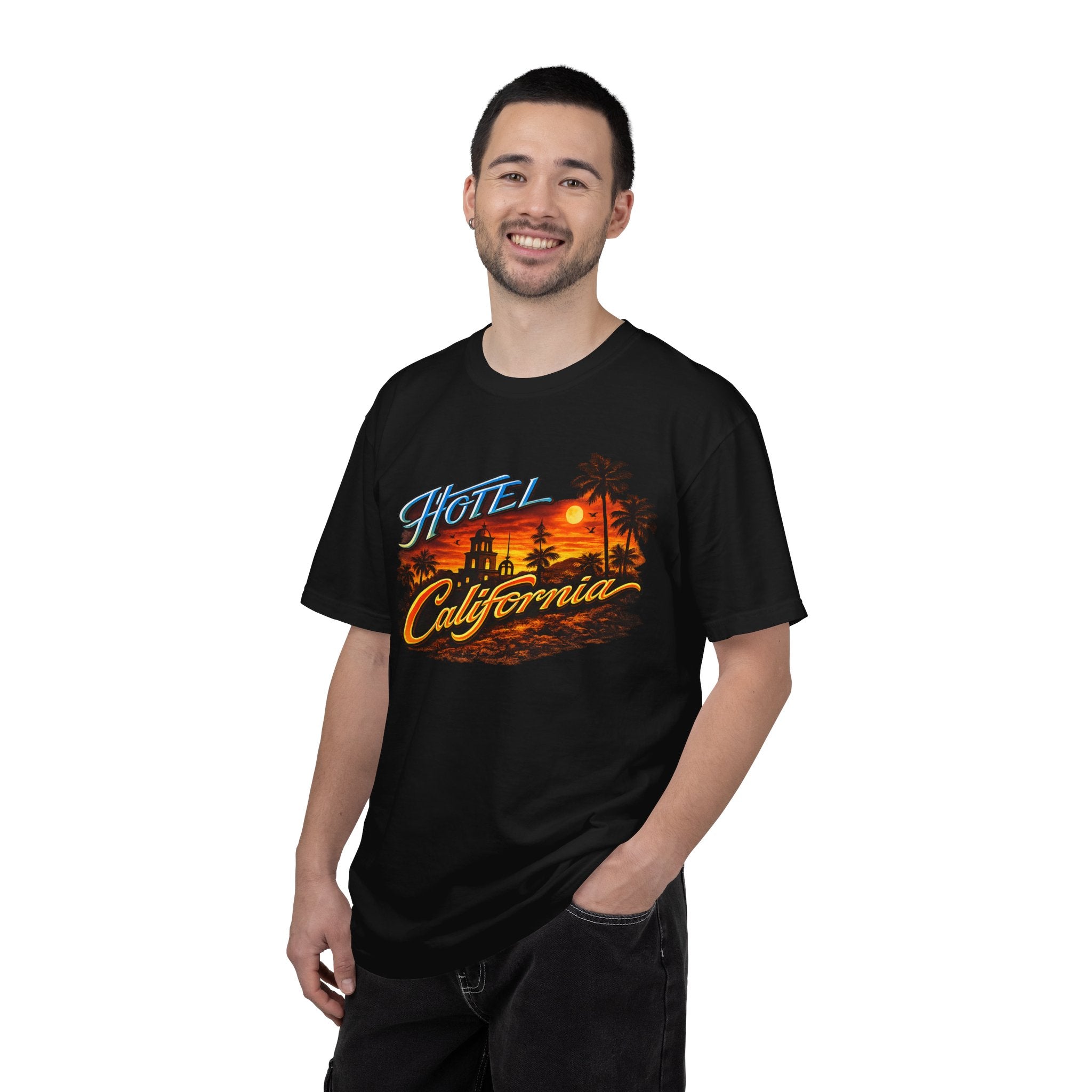 T-Shirt — Retro "Hotel California" Sunset Graphic Tee