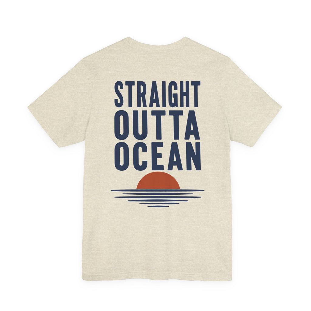 Straight Outta Ocean Retro Sunset Beach T-Shirt