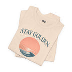 Stay Golden Sunset California Tee — Minimalist Women's Graphic T-Shirt