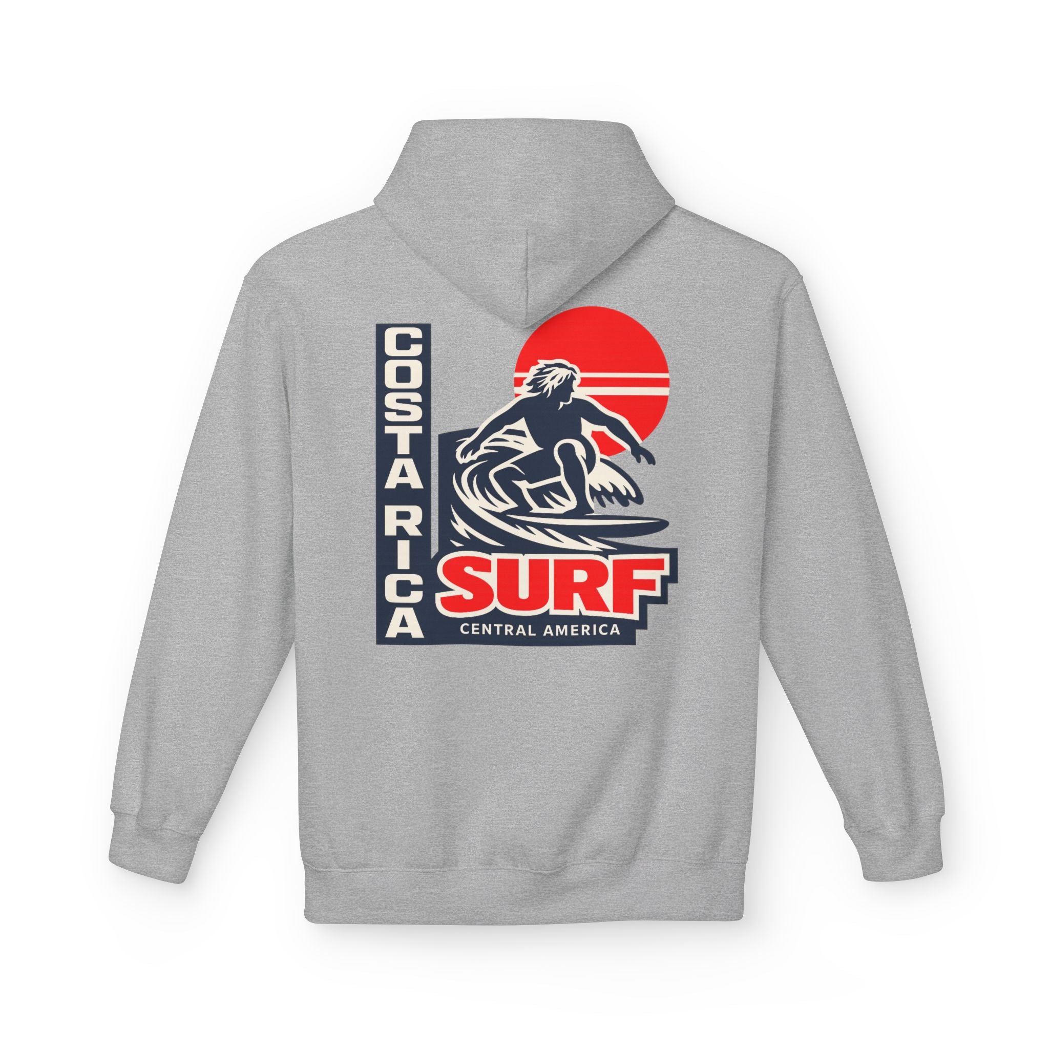 Costa Rica Surf Retro Hoodie — Vintage Surfer Graphic Pullover