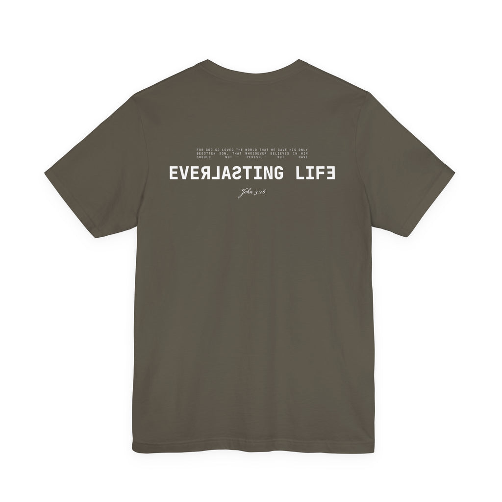 Everlasting Life John 3:16 T-Shirt — Christian Faith Scripture Tee