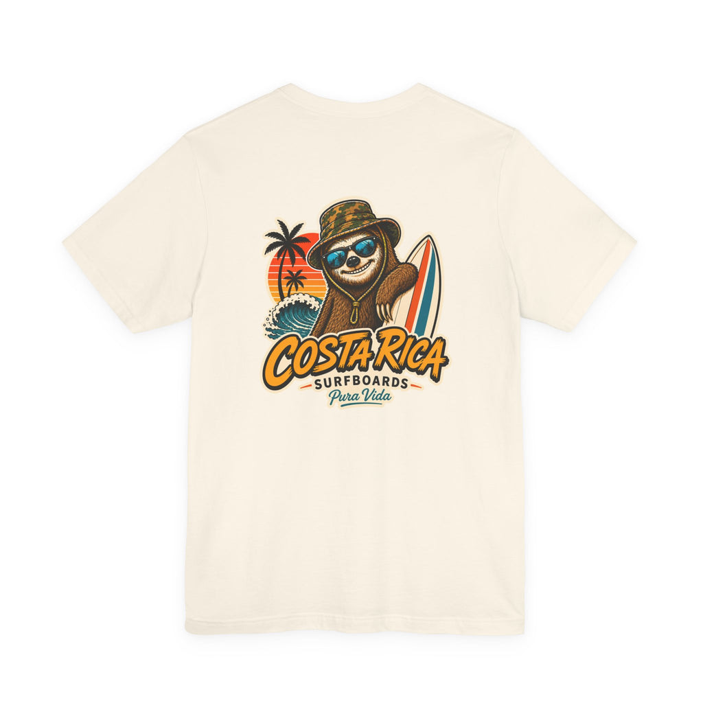 Pura Vida Sloth Beach Costa Rica T-Shirt – Retro Tropical Surf Graphic Tee