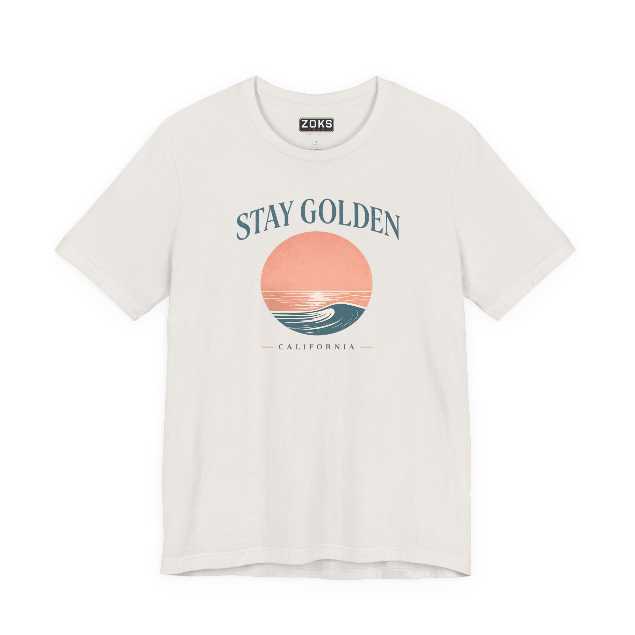 Stay Golden Sunset California Tee — Minimalist Women's Graphic T-Shirt