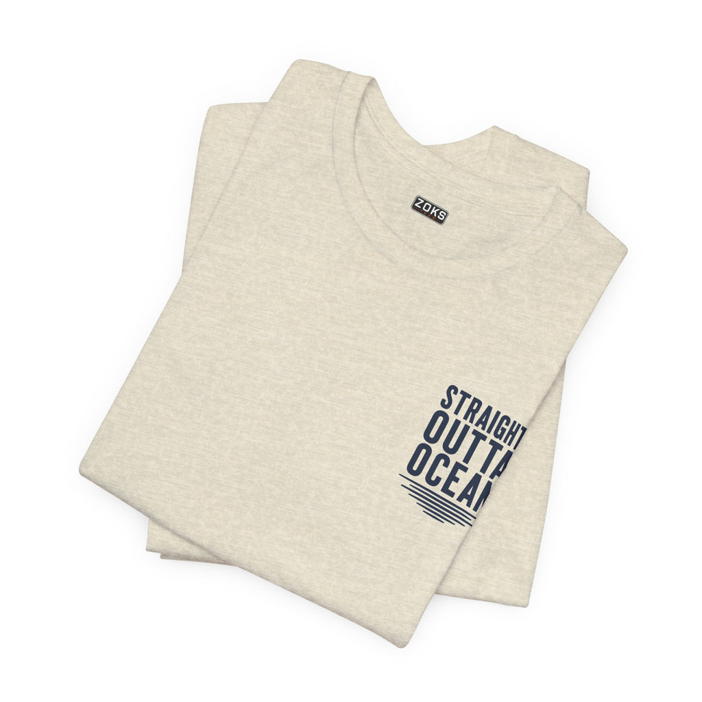 Straight Outta Ocean Retro Sunset Beach T-Shirt