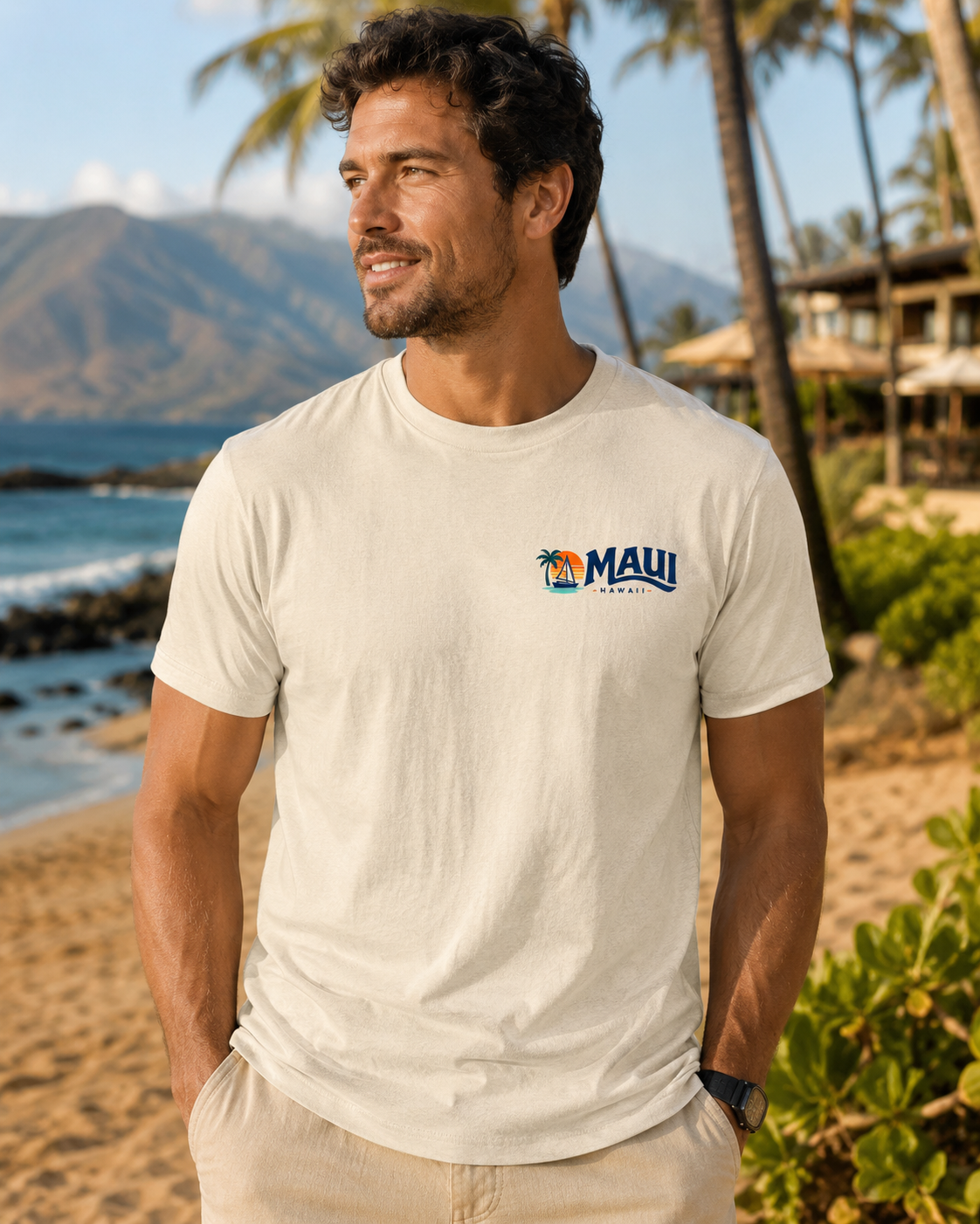Maui Sail Sunset T-Shirt — Hawaii Palm Beach Vacation Tee