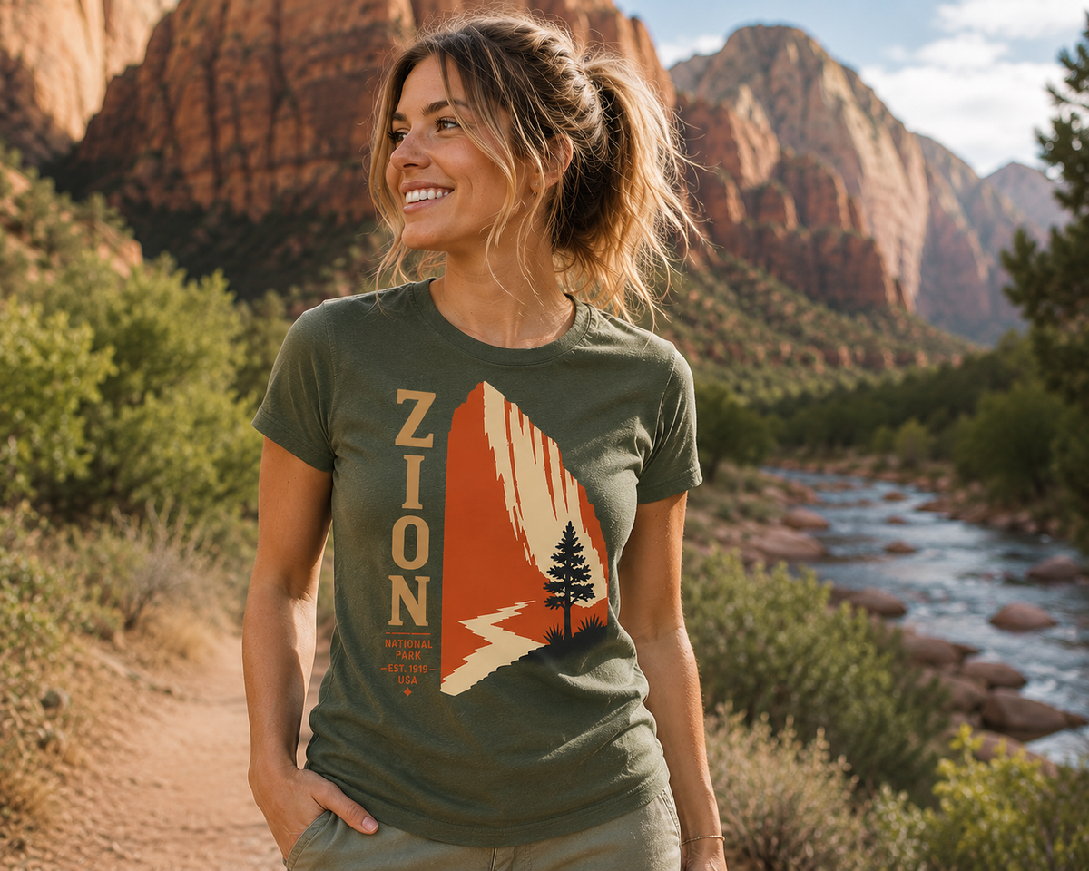 Zion National Park Vintage Sunset T-Shirt — Retro Hiking Tee