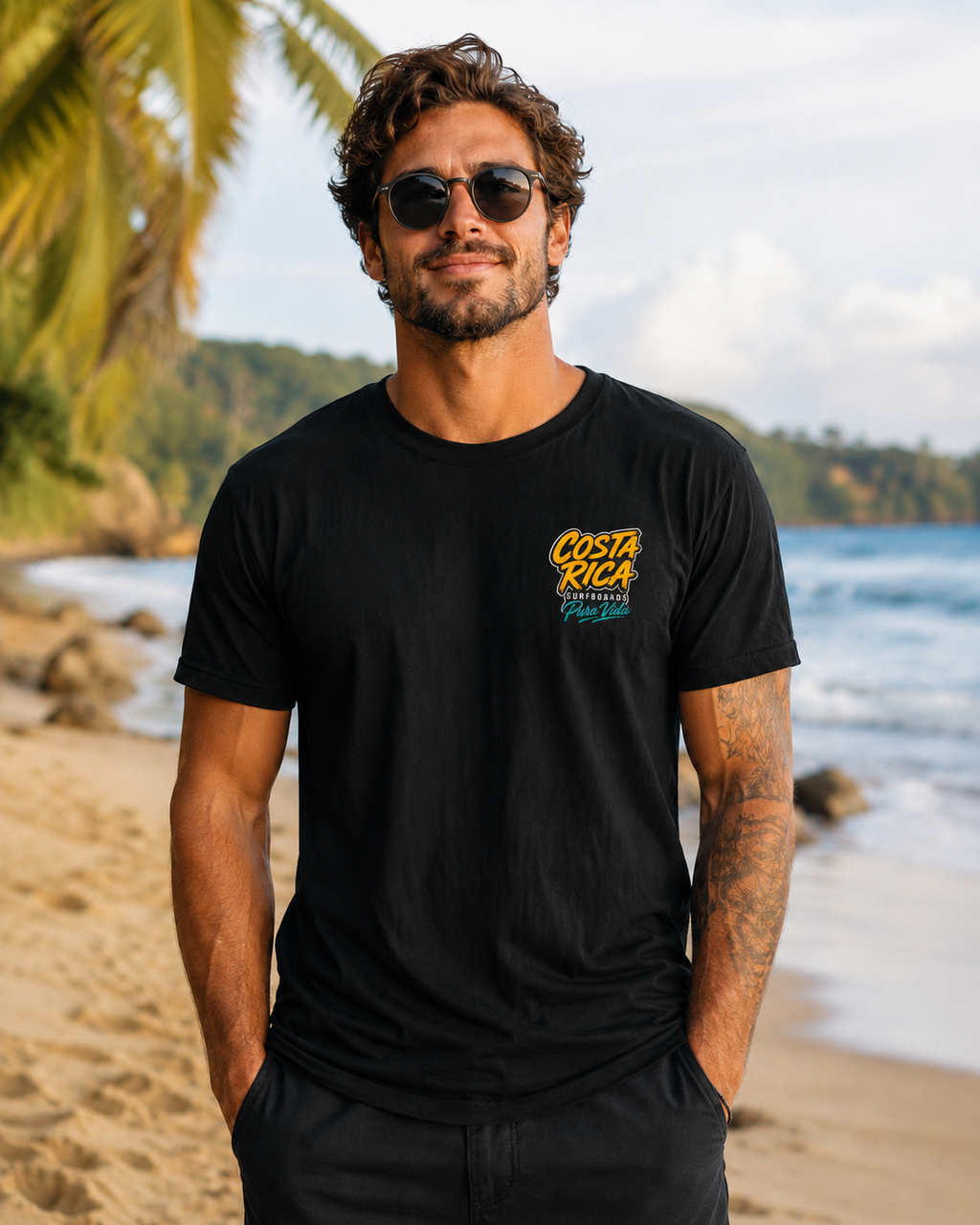 Pura Vida Sloth Beach Costa Rica T-Shirt – Retro Tropical Surf Graphic Tee