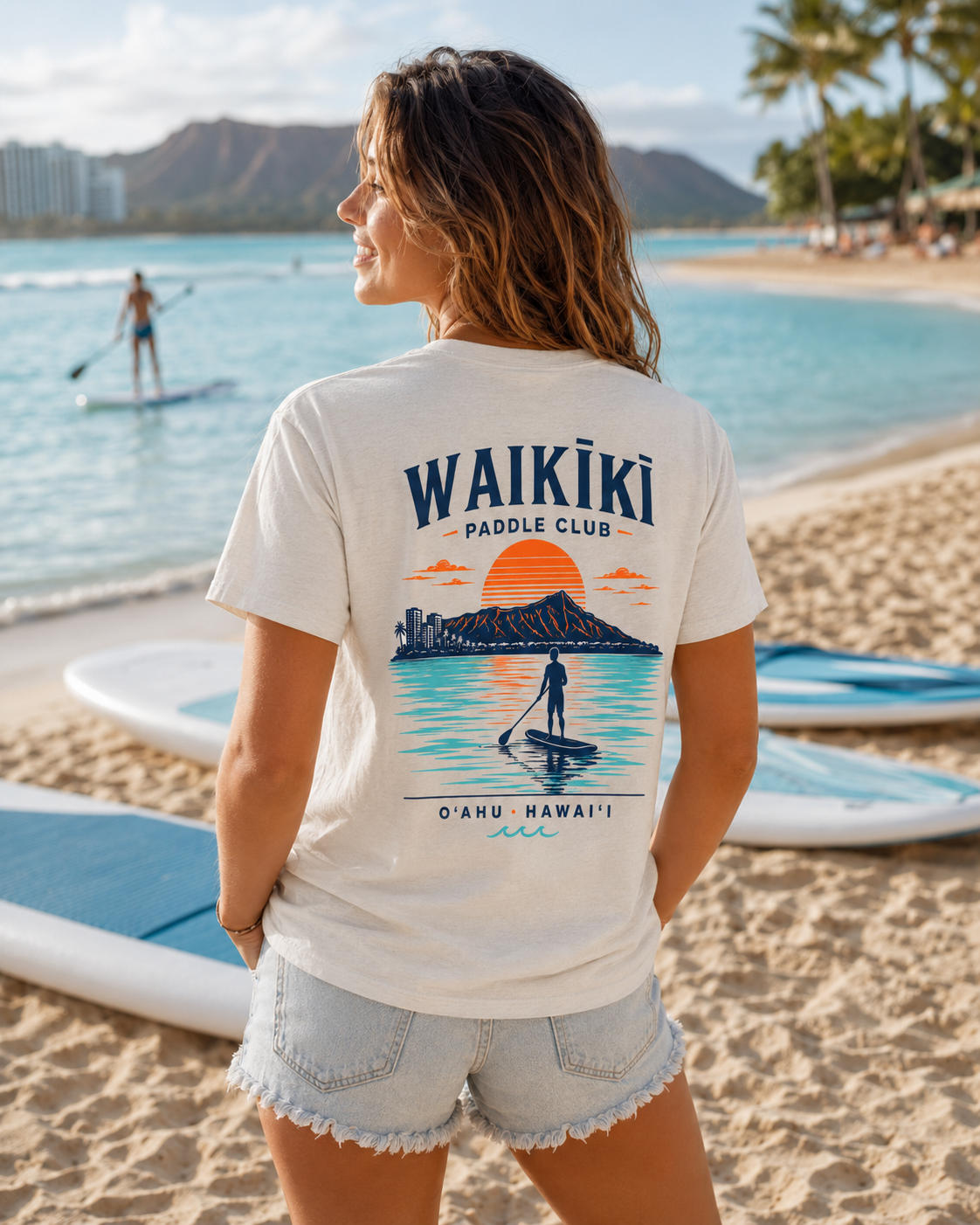 WAIKĪKĪ Paddle Club T-Shirt | Oʻahu Hawaiʻi Surf & Beach Tee