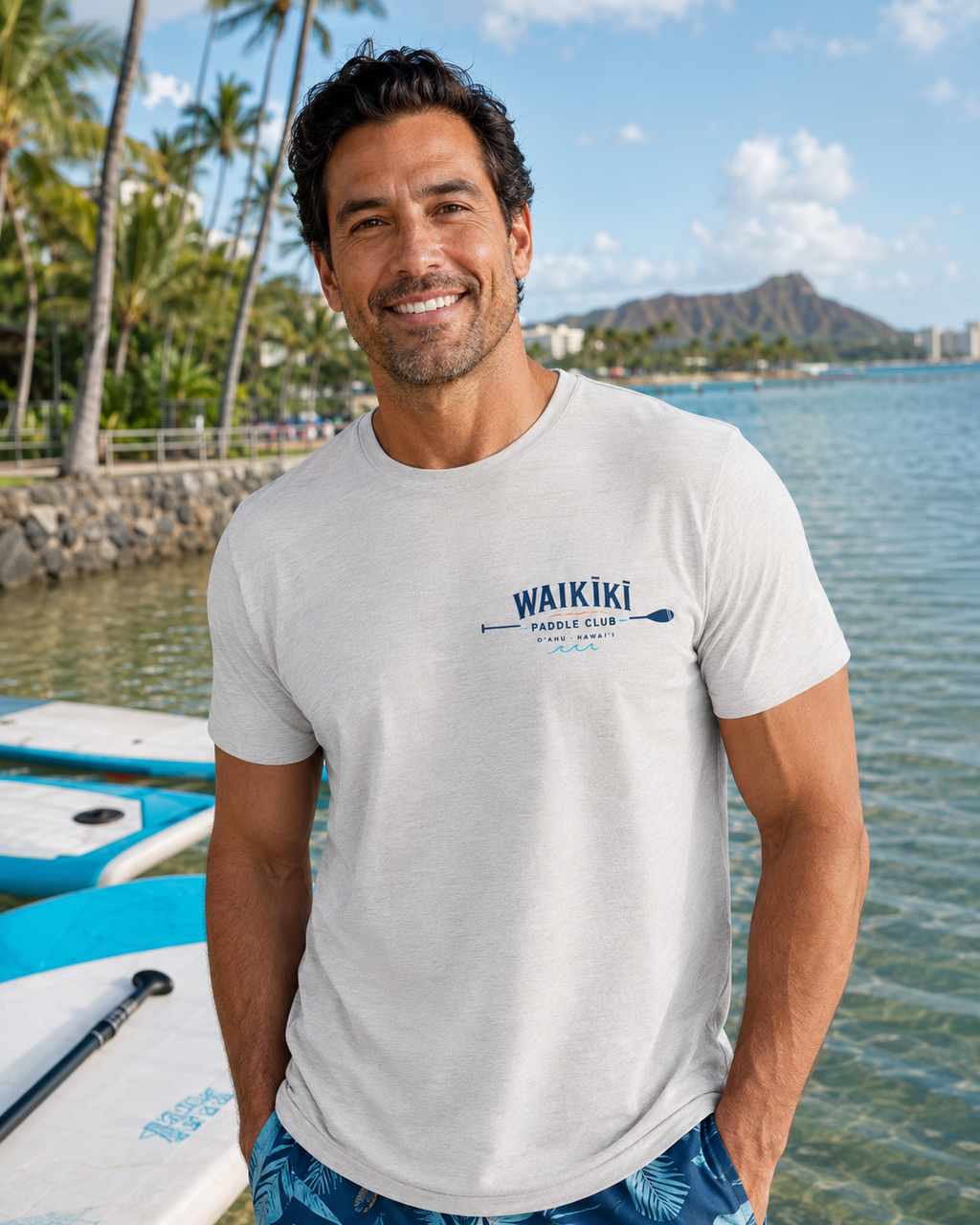 WAIKĪKĪ Paddle Club T-Shirt | Oʻahu Hawaiʻi Surf & Beach Tee