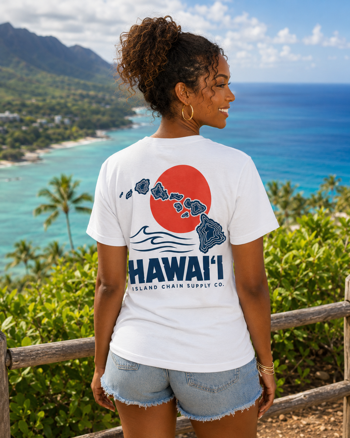 Hawai‘i Island Chain Supply Co. T-Shirt – Vintage Surf Map Graphic