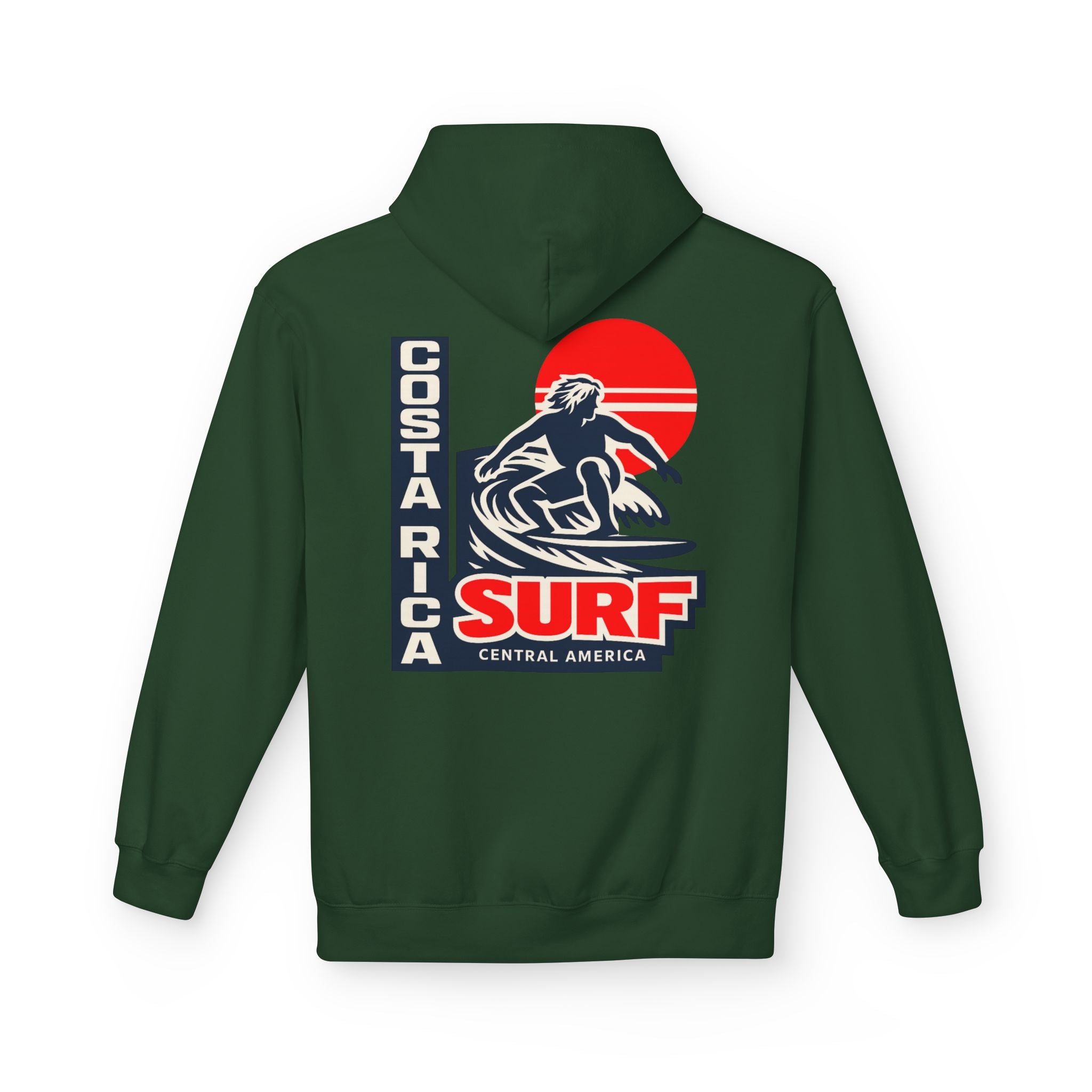 Costa Rica Surf Retro Hoodie — Vintage Surfer Graphic Pullover