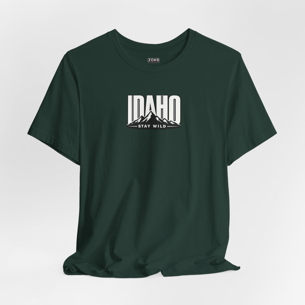 Idaho 'Stay Wild' Mountain State T-Shirt — Outdoor Adventure Tee