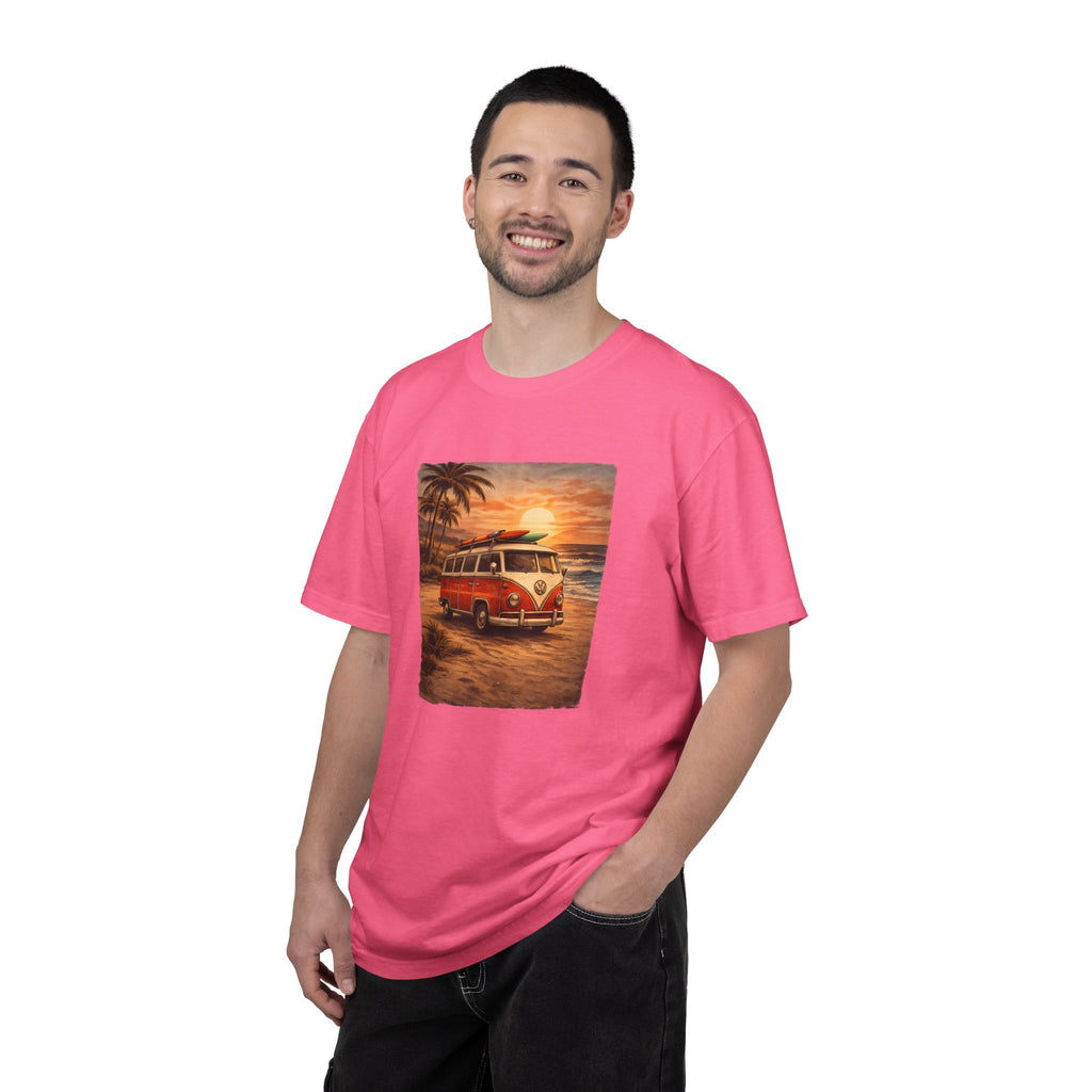 Vintage VW Bus Sunset T-Shirt — Retro Surf Camper Tee