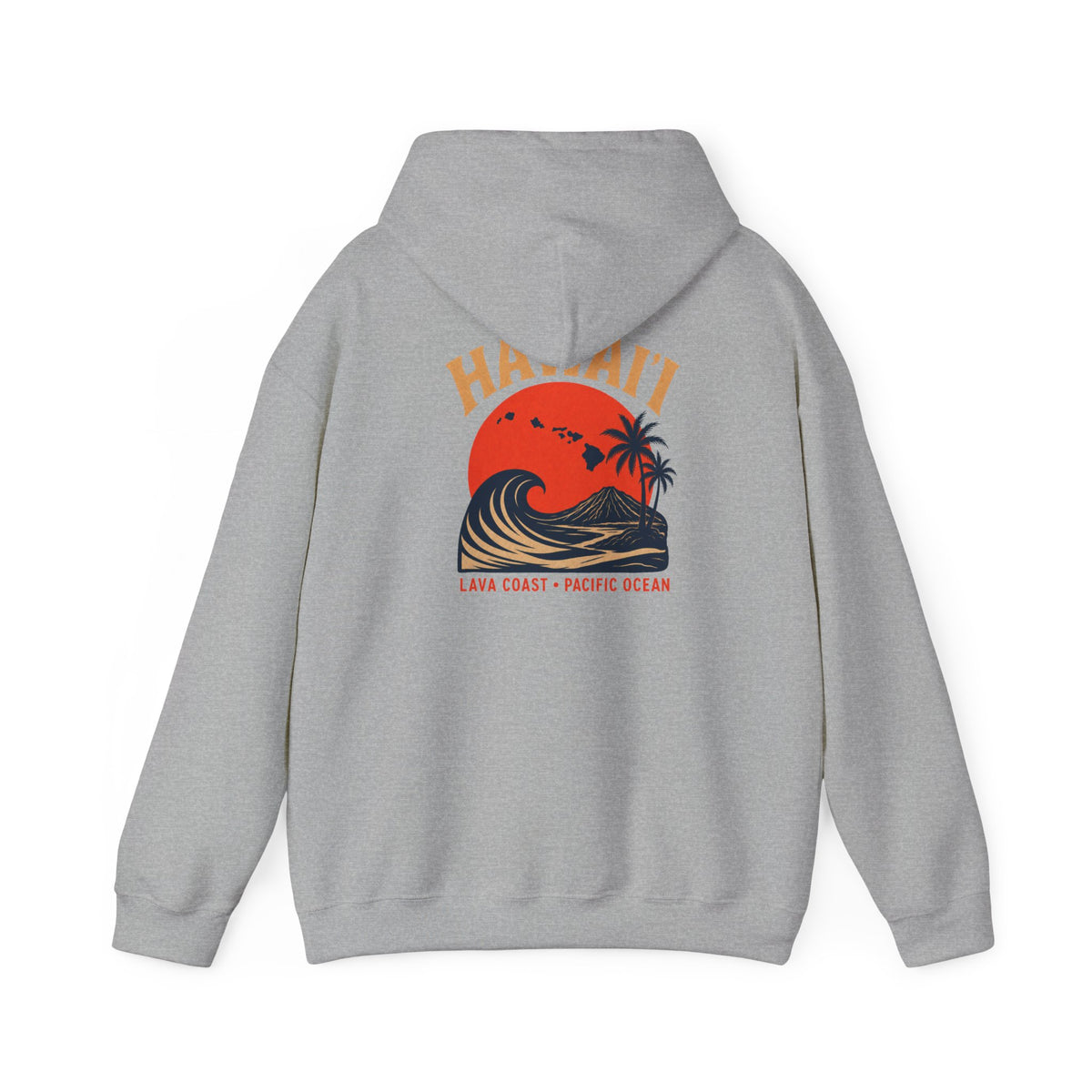 Hawai'i Lava Coast Surf Hoodie | Vintage Wave, Volcano & Palm Tree Graphic Sweatshirt