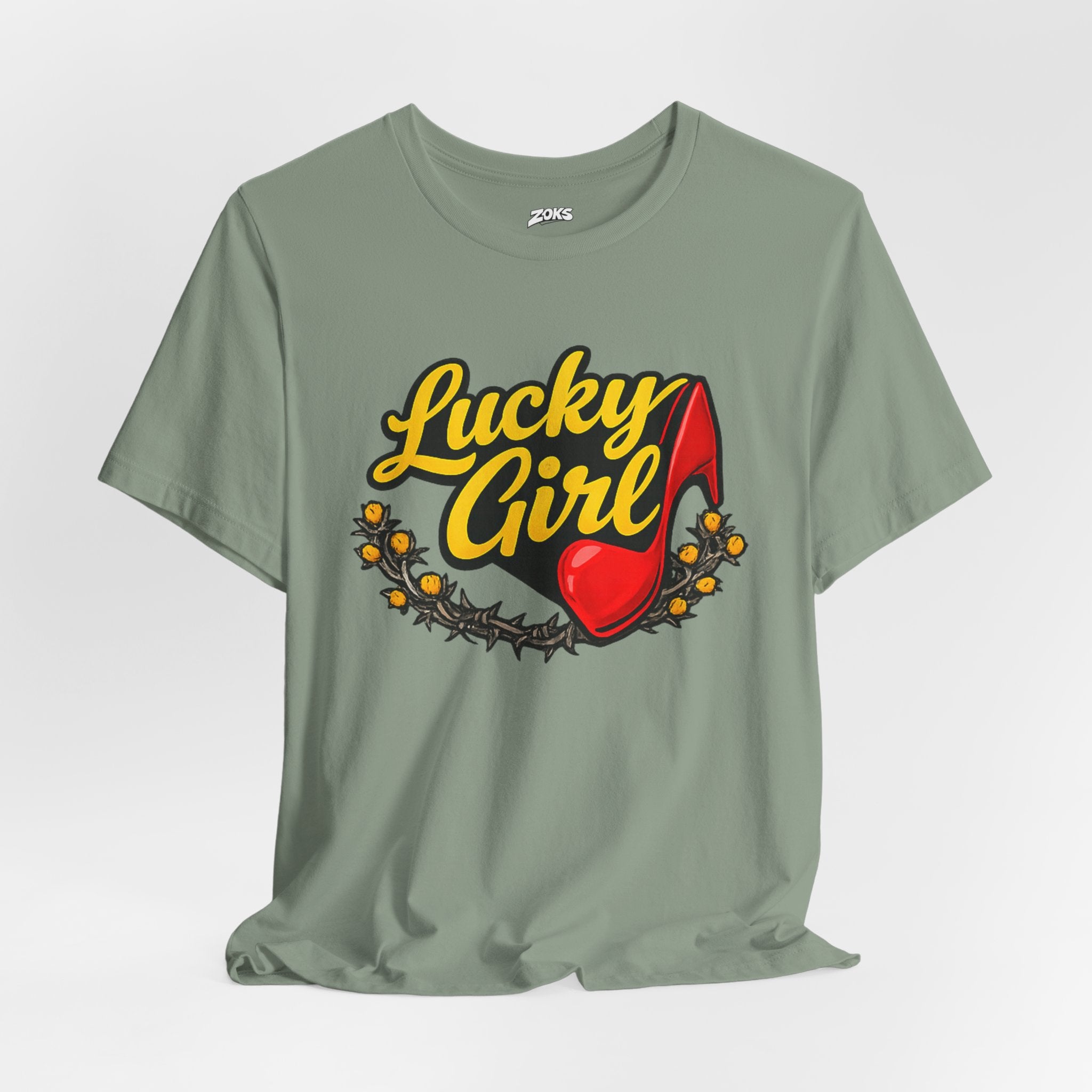 Lucky Girl Tee — Vintage Red Shoe Graphic T-Shirt