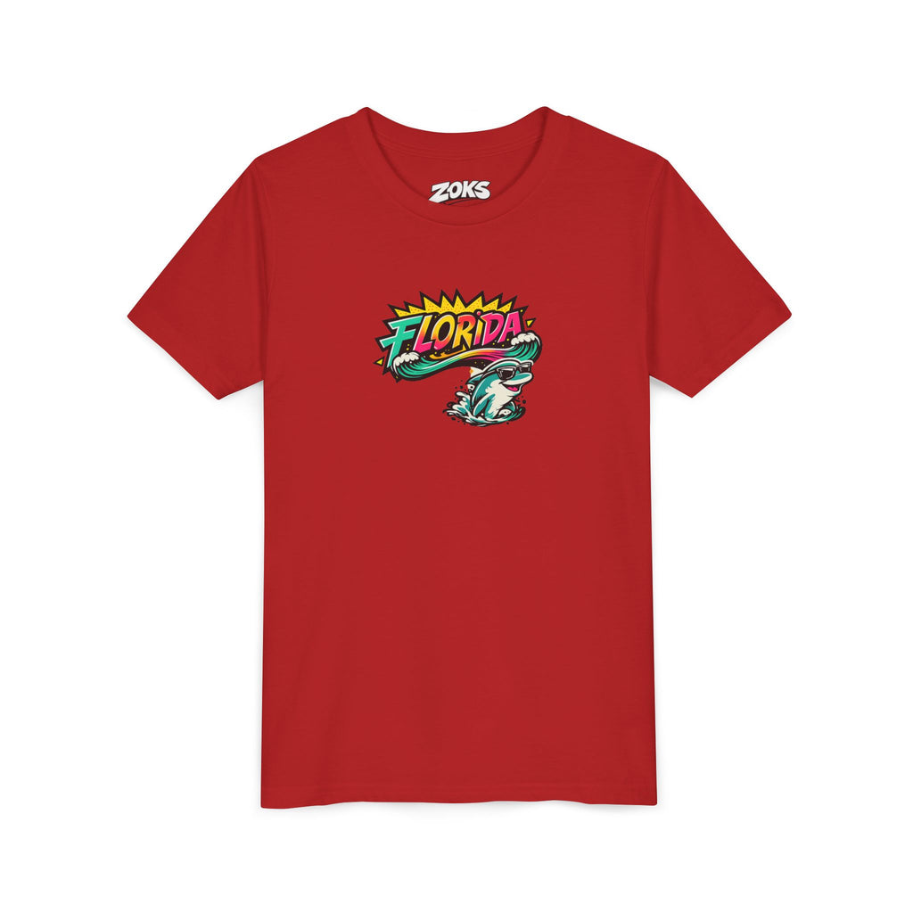 Florida Shark Surf Youth Tee - Kids' Beach Graphic T-Shirt
