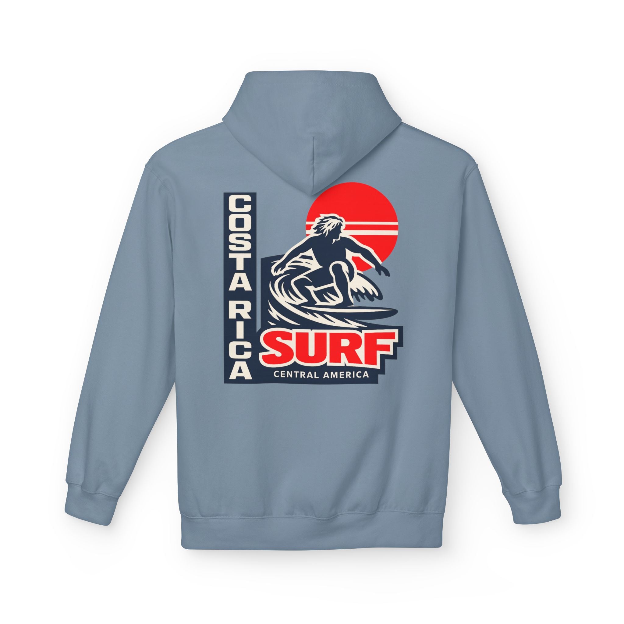 Costa Rica Surf Retro Hoodie — Vintage Surfer Graphic Pullover