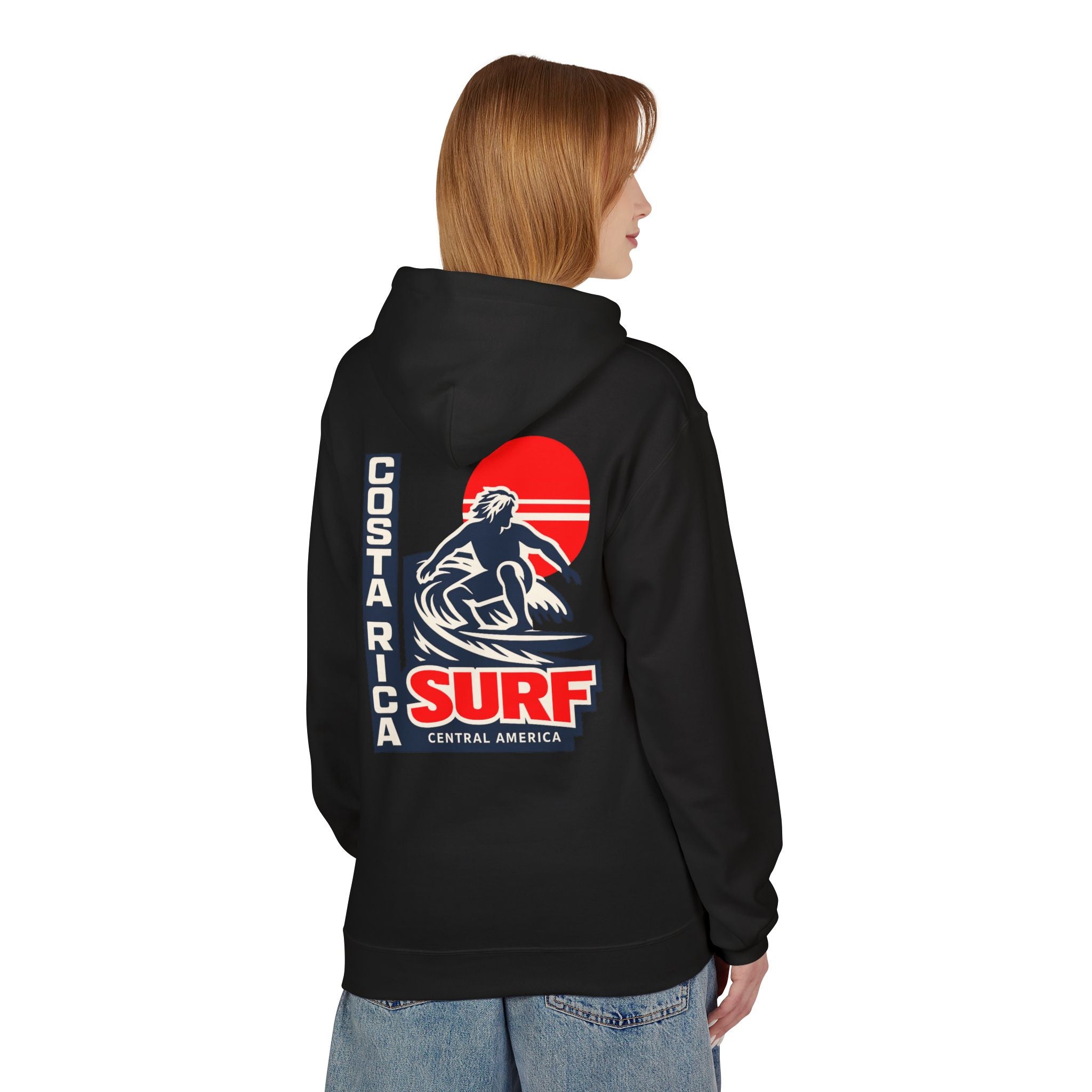 Costa Rica Surf Retro Hoodie — Vintage Surfer Graphic Pullover