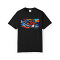 Downhill Skiing Art T-Shirt — Colorful Abstract Ski Graphic Tee
