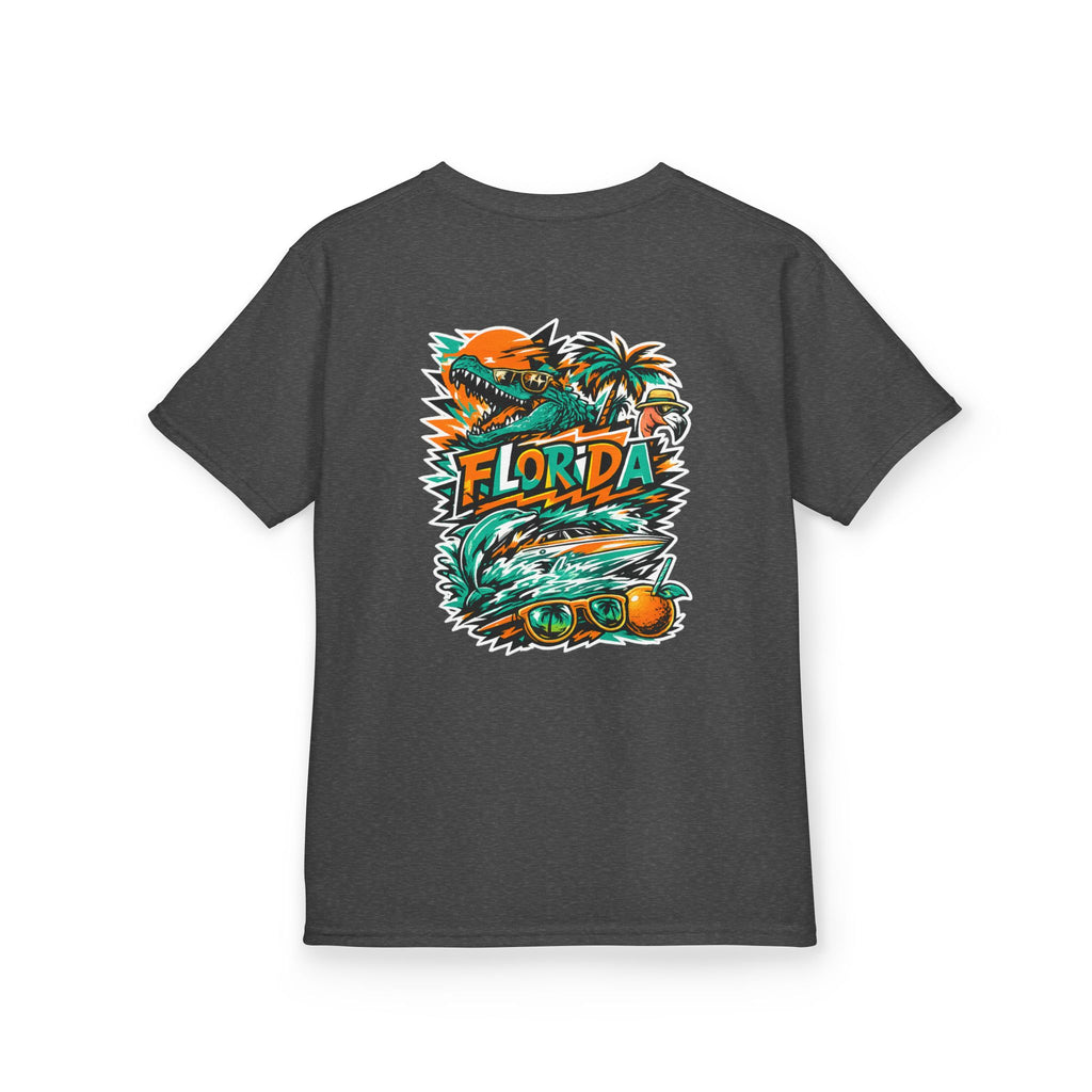 Florida Kids Tropical Beach Surf Tee — Kids Beach Vacation T‑Shirt