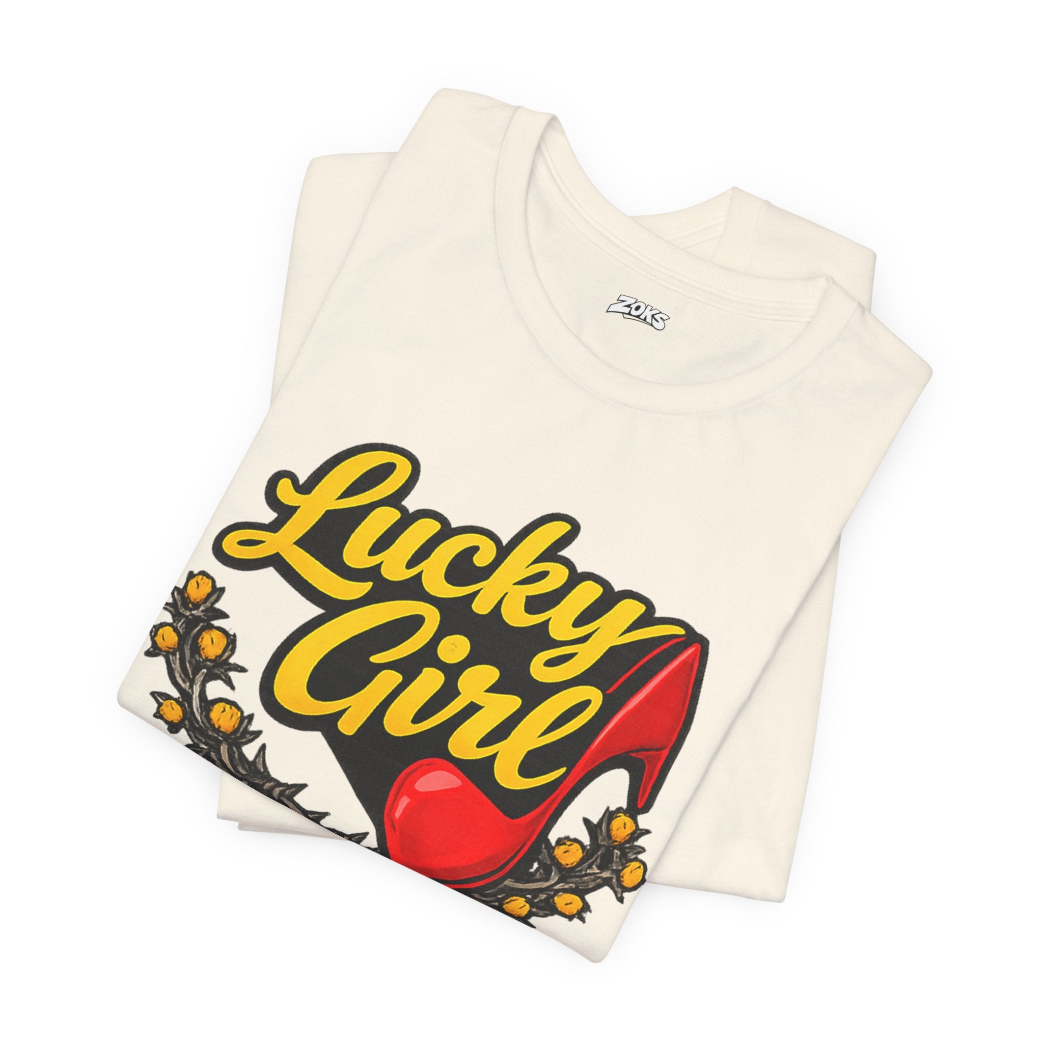 Lucky Girl Tee — Vintage Red Shoe Graphic T-Shirt