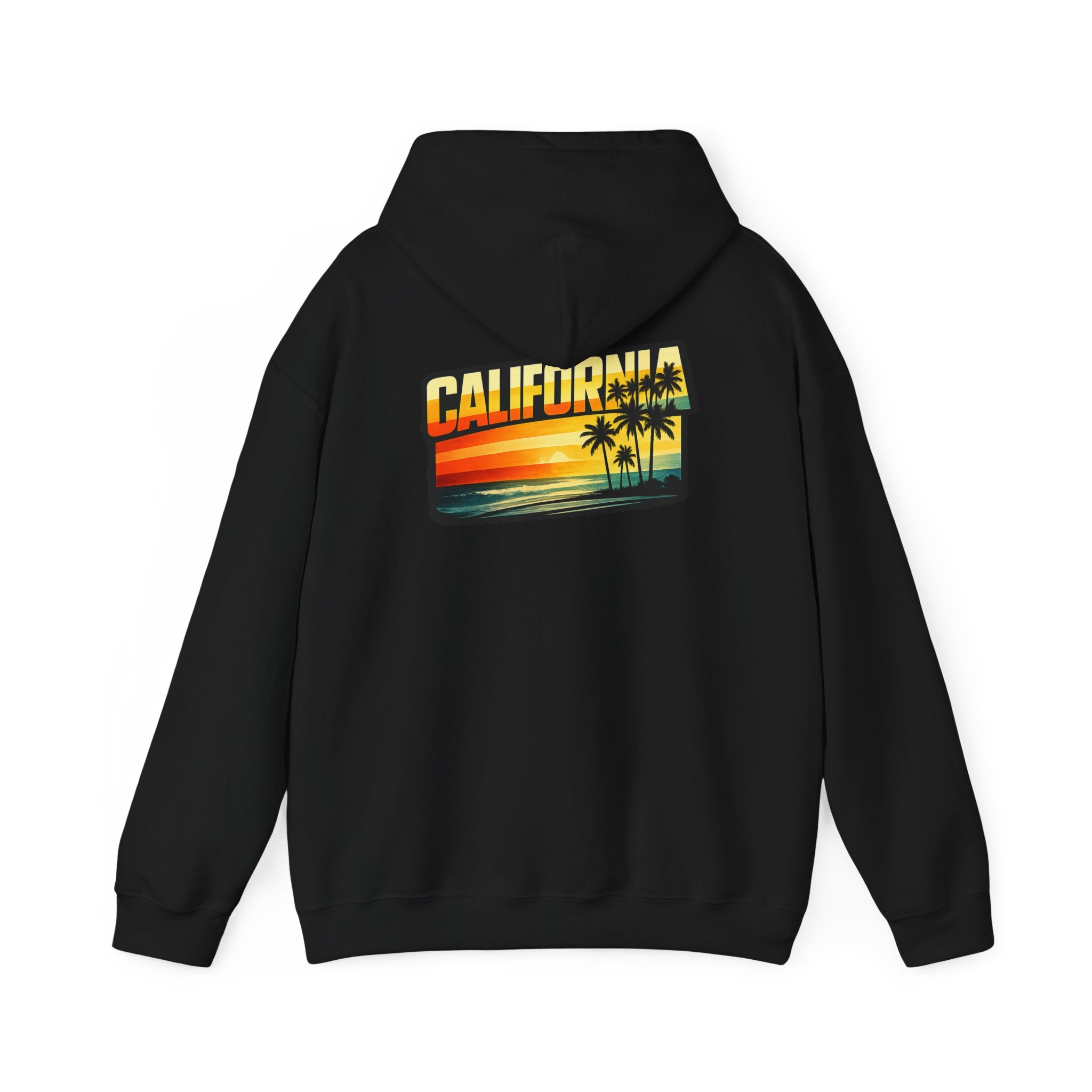 California Sunset Palm Tree Hoodie — Retro Beach Pullover