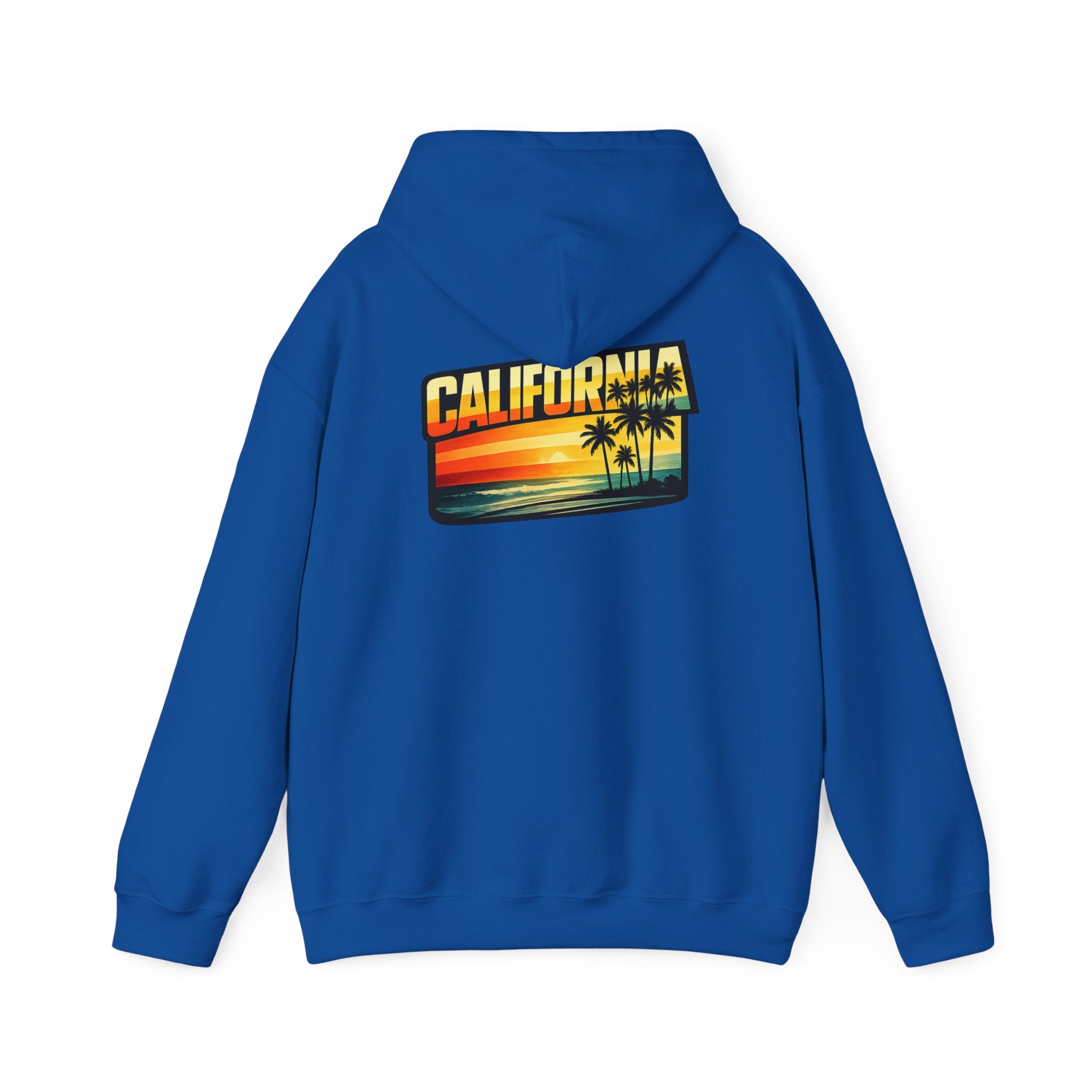 California Sunset Palm Tree Hoodie — Retro Beach Pullover