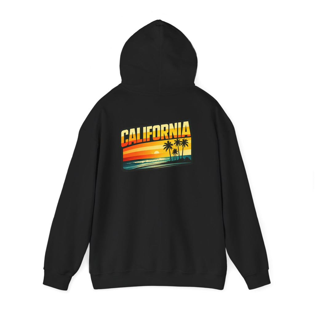 California Sunset Palm Tree Hoodie — Retro Beach Pullover