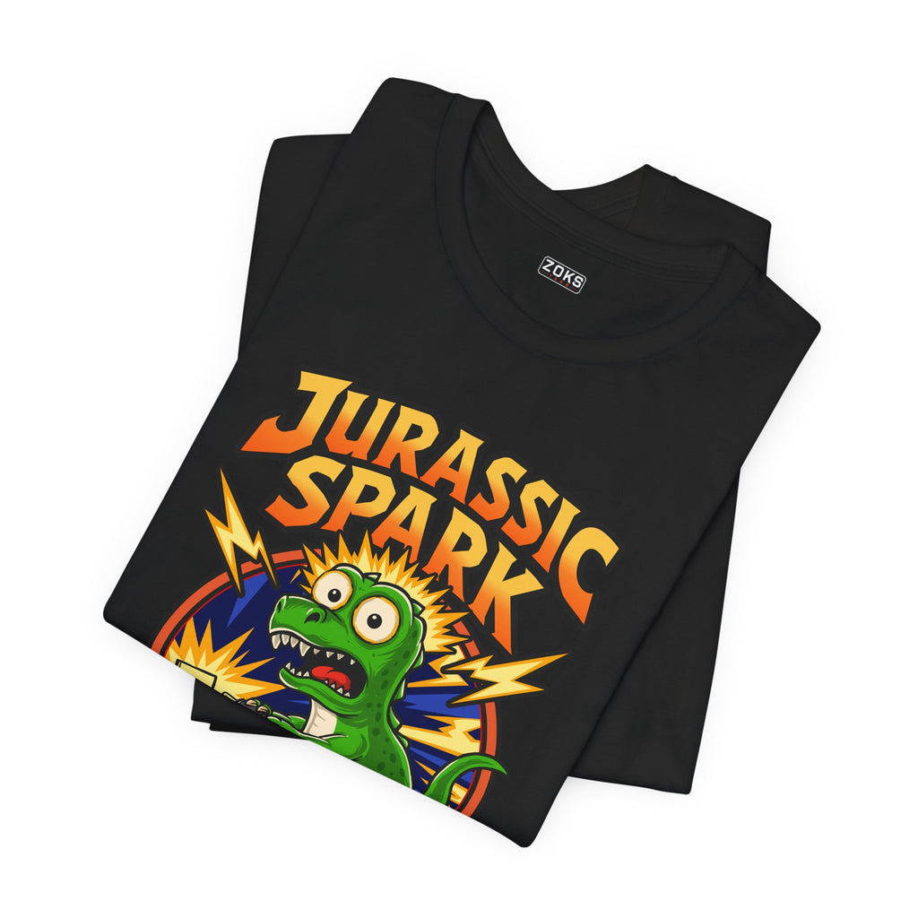 Jurassic Spark T‑Shirt — Retro Electric Dinosaur Graphic Tee