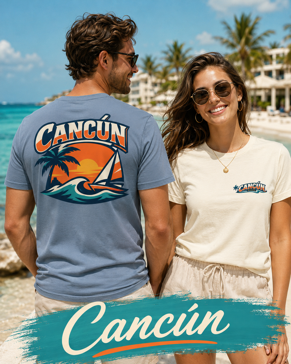 Cancún Sunset Sail Tee — Tropical Beach Vacation T-Shirt