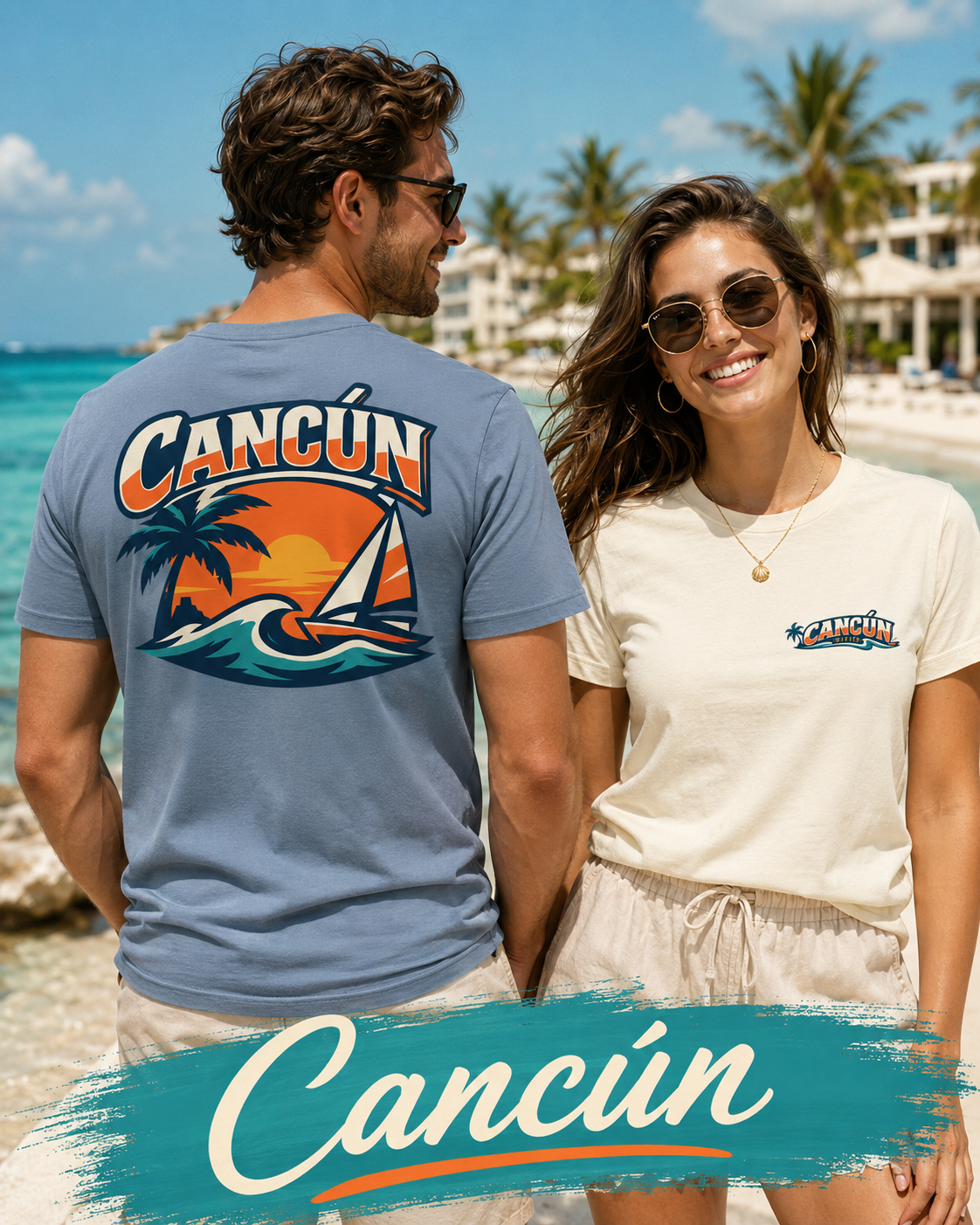 Cancún Sunset Sail Tee — Tropical Beach Vacation T-Shirt