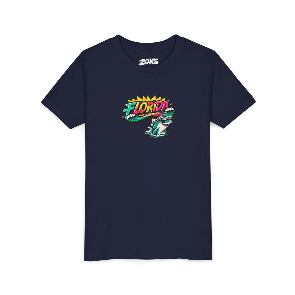 Florida Shark Surf Youth Tee - Kids' Beach Graphic T-Shirt