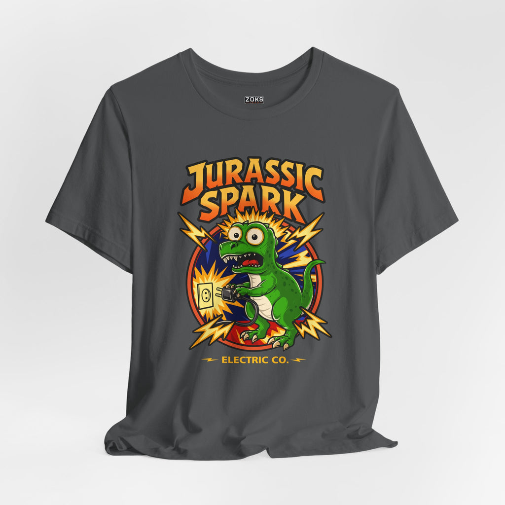 Jurassic Spark T‑Shirt — Retro Electric Dinosaur Graphic Tee