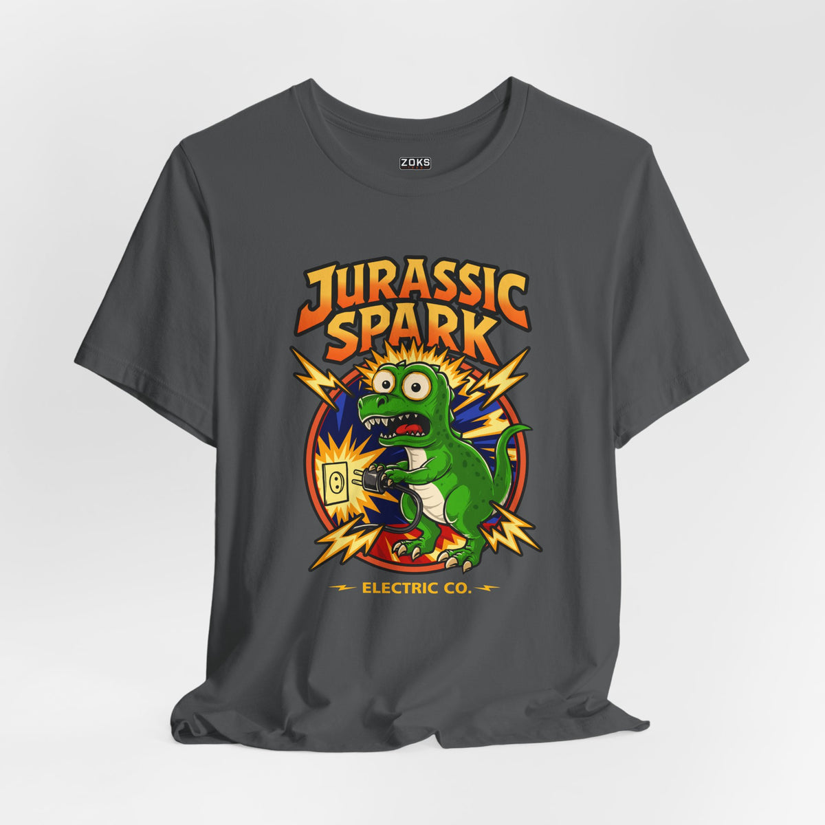 Jurassic Spark T‑Shirt — Retro Electric Dinosaur Graphic Tee