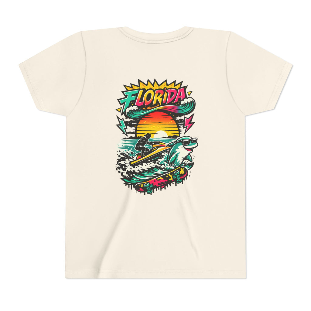 Florida Shark Surf Youth Tee - Kids' Beach Graphic T-Shirt