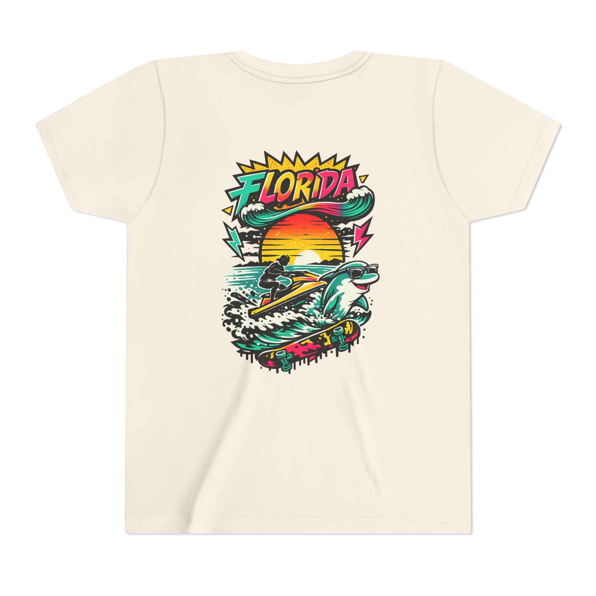 Florida Shark Surf Youth Tee - Kids' Beach Graphic T-Shirt