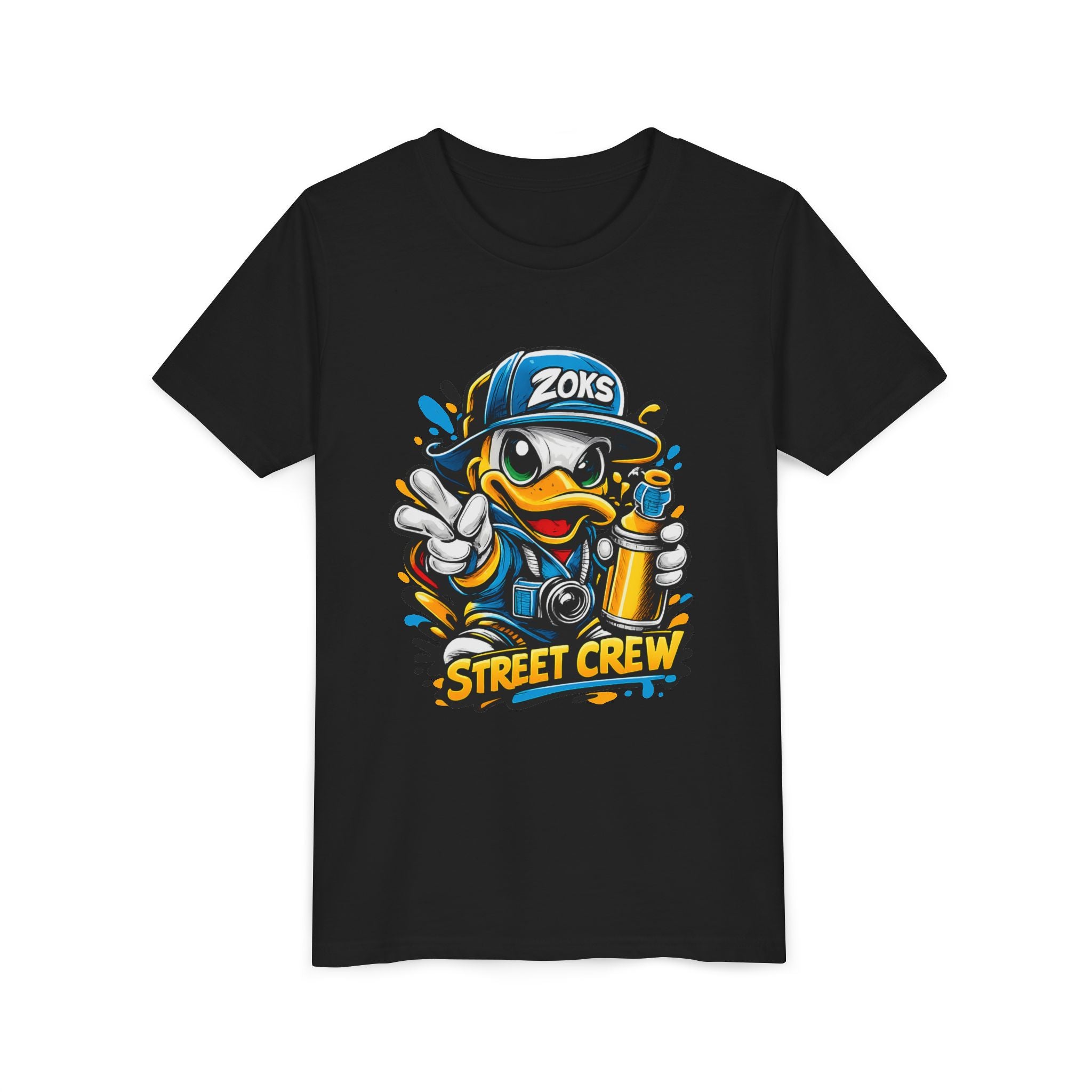 Youth Street Crew Duck Graphic Tee — Zoks Spray-Paint Skate Style