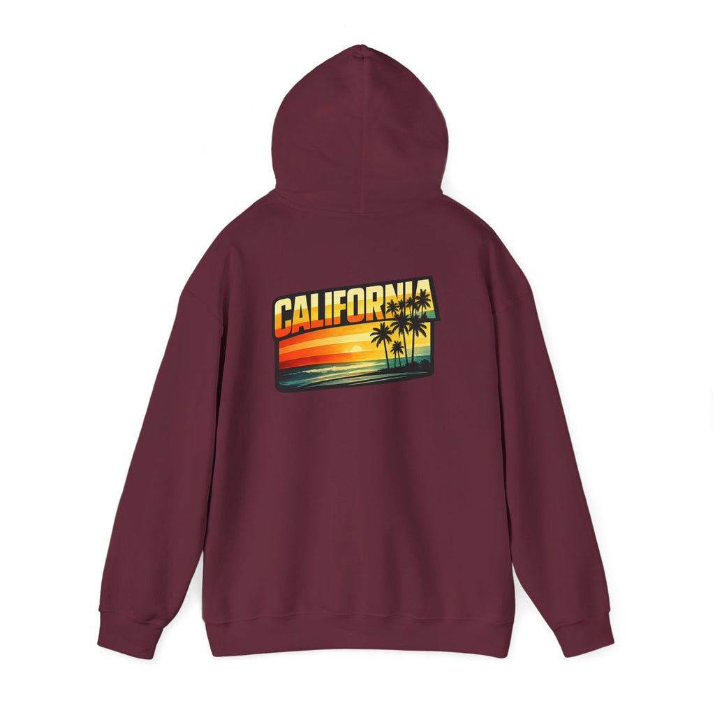 California Sunset Palm Tree Hoodie — Retro Beach Pullover