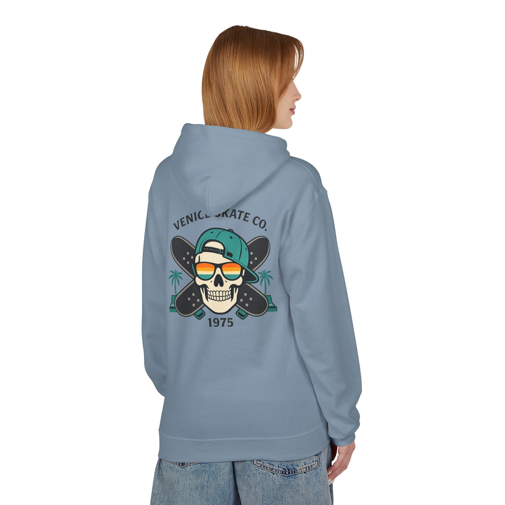 Venice Skate Co. Skull Palm Skateboard Hoodie — Retro Venice, California Pullover