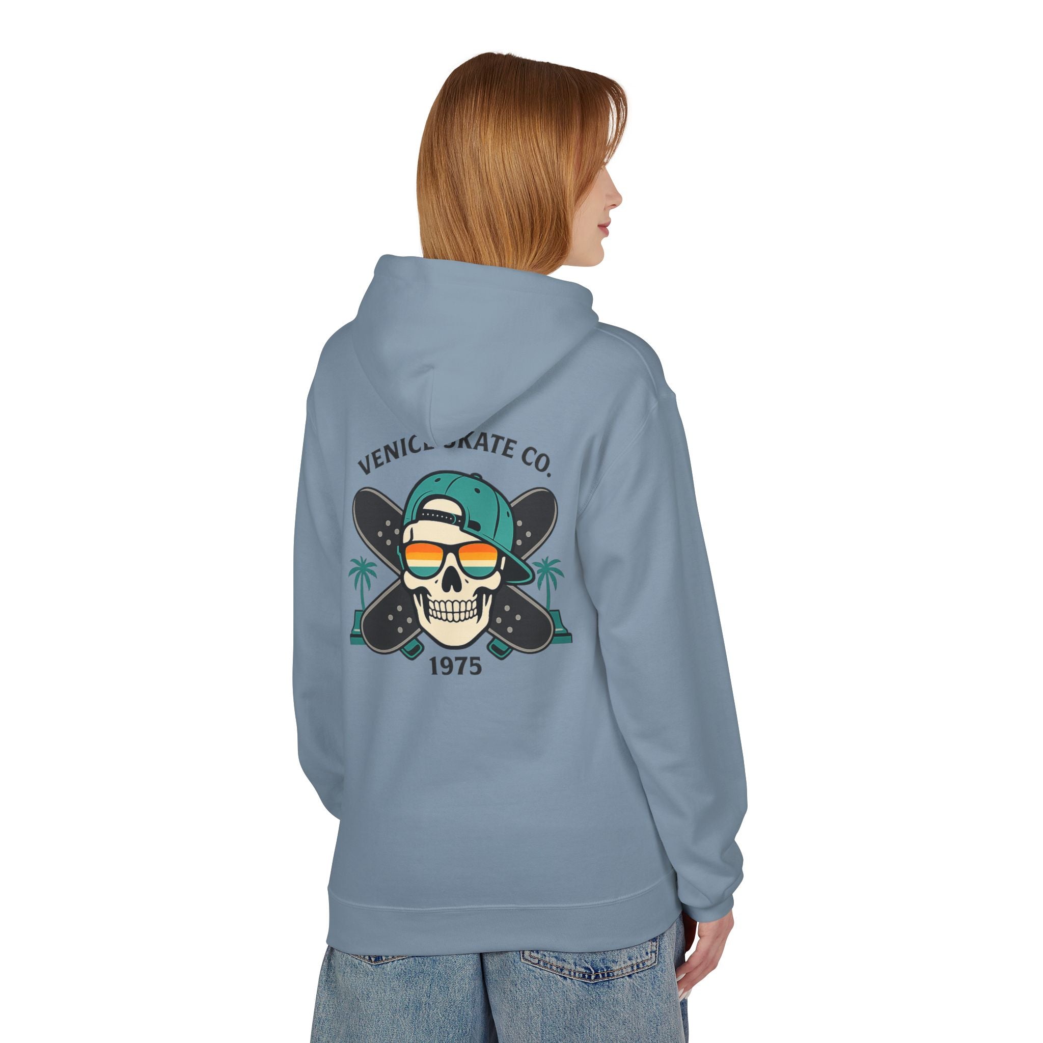 Venice Skate Co. Skull Palm Skateboard Hoodie — Retro Venice, California Pullover