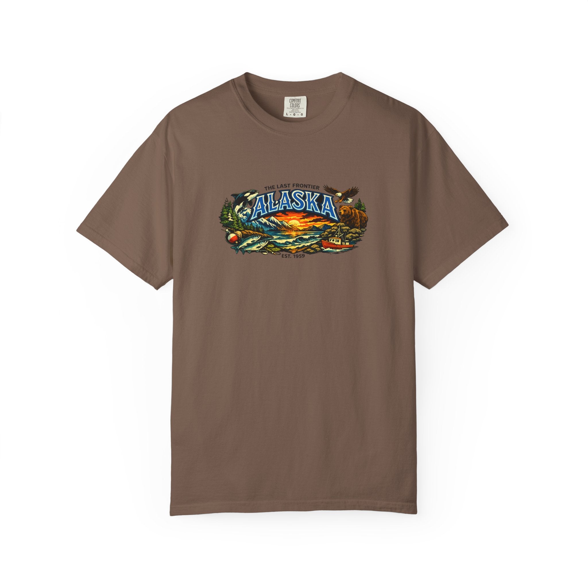 Alaska Scenic T‑Shirt — 'The Last Frontier' Sunset Graphic