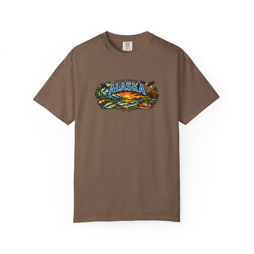 Alaska Scenic T‑Shirt — 'The Last Frontier' Sunset Graphic